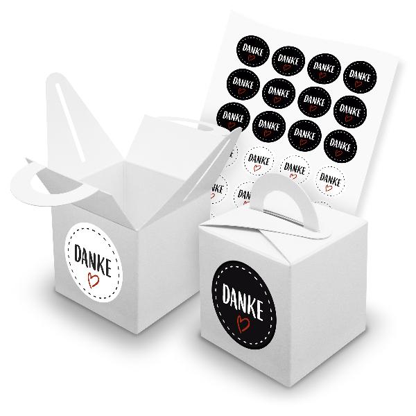 itenga SET 24x W�rfelboxen mit Griff Wei� (V42) + Motivs...