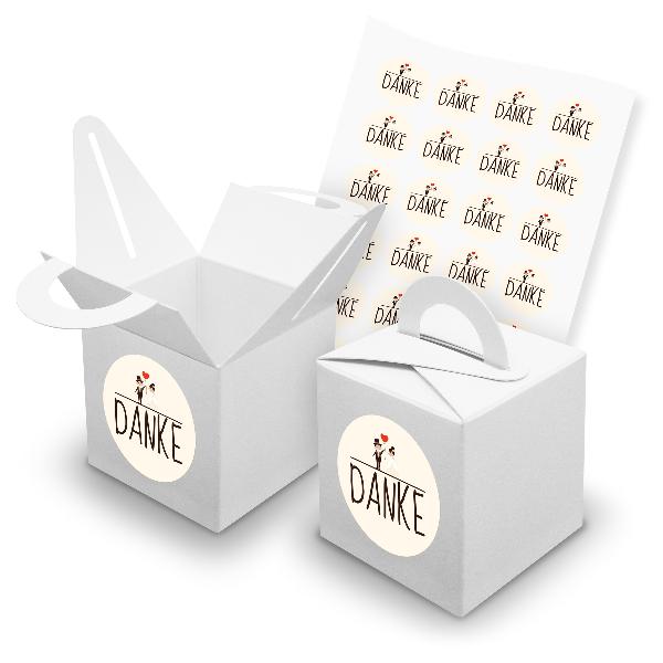 itenga SET 24x W�rfelboxen mit Griff Wei� (V42) + Motivs...