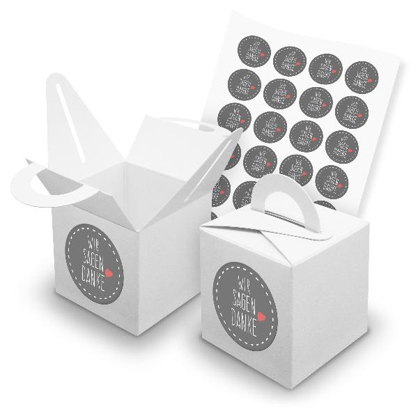 itenga SET 24x W�rfelboxen mit Griff Wei� (V42) + Motivs...