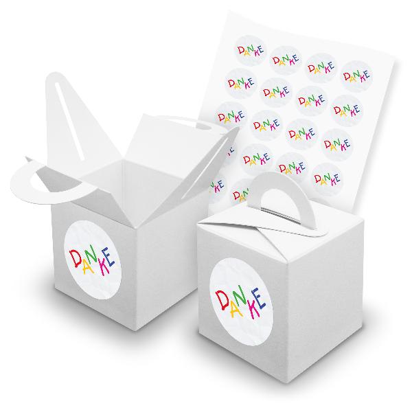 itenga SET 24x W�rfelboxen mit Griff Wei� (V42) + Motivs...