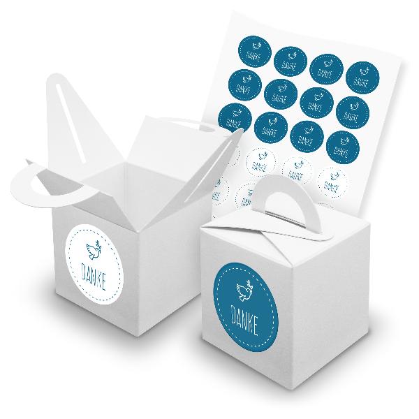 itenga SET 24x W�rfelboxen mit Griff Wei� (V42) + Motivs...