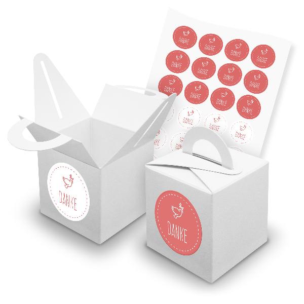 itenga SET 24x W�rfelboxen mit Griff Wei� (V42) + Motivs...