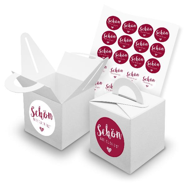 itenga SET 24x W�rfelboxen mit Griff Wei� (V42) + Motivs...