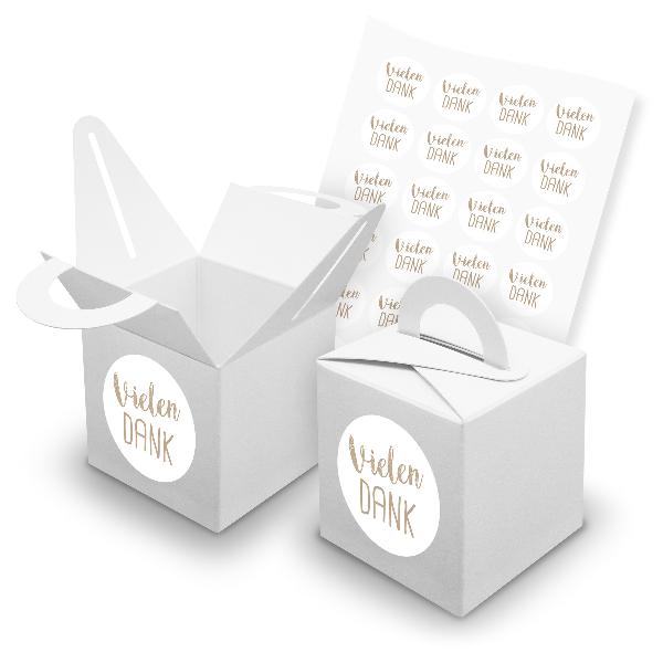 itenga SET 24x W�rfelboxen mit Griff Wei� (V42) + Motivs...