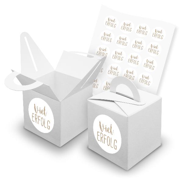 itenga SET 24x W�rfelboxen mit Griff Wei� (V42) + Motivs...