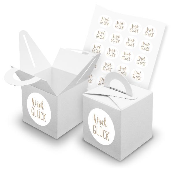 itenga SET 24x W�rfelboxen mit Griff Wei� (V42) + Motivs...