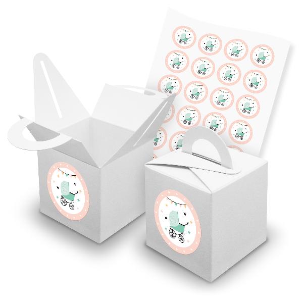itenga SET 24x W�rfelboxen mit Griff Wei� (V42) + Motivs...