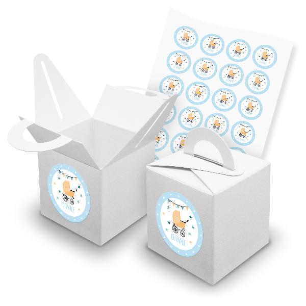 itenga SET 24x W�rfelboxen mit Griff Wei� (V42) + Motivs...