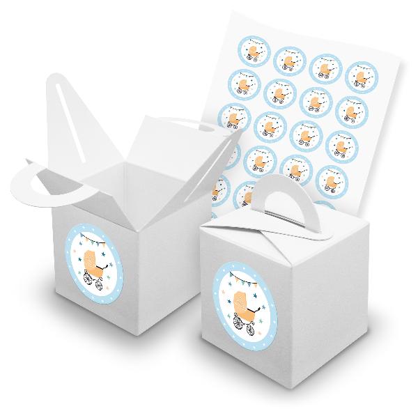 itenga SET 24x W�rfelboxen mit Griff Wei� (V42) + Motivs...