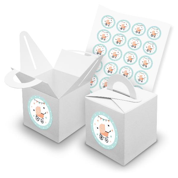 itenga SET 24x W�rfelboxen mit Griff Wei� (V42) + Motivs...