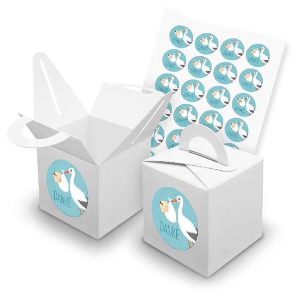 itenga SET 24x W�rfelboxen mit Griff Wei� (V42) + Motivs...