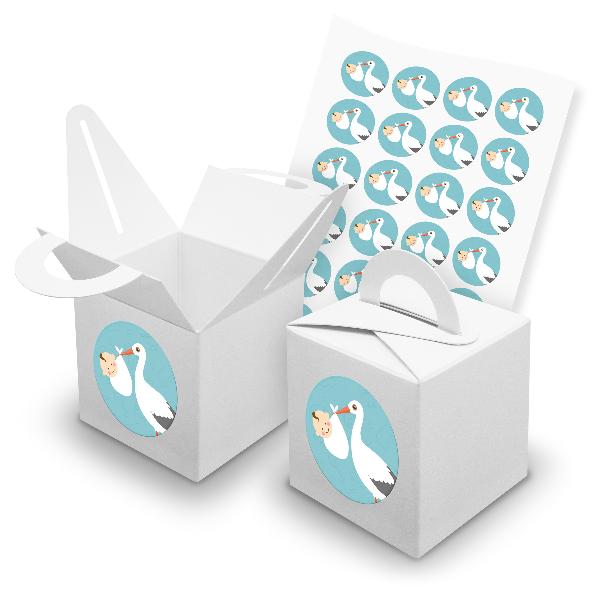 itenga SET 24x W�rfelboxen mit Griff Wei� (V42) + Motivs...