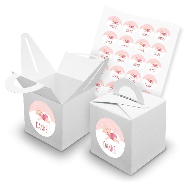itenga SET 24x W�rfelboxen mit Griff Wei� (V42) + Motivs...