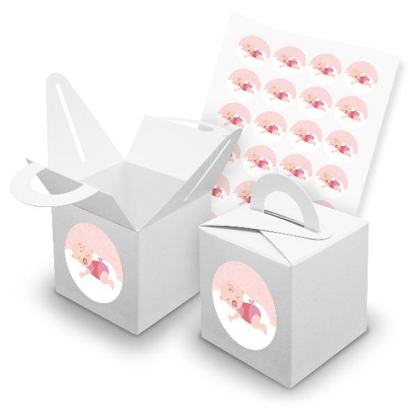 itenga SET 24x W�rfelboxen mit Griff Wei� (V42) + Motivs...
