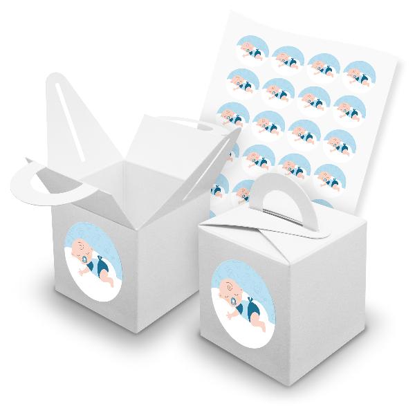 itenga SET 24x W�rfelboxen mit Griff Wei� (V42) + Motivs...