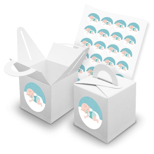 itenga SET 24x W�rfelboxen mit Griff Wei� (V42) + Motivs...