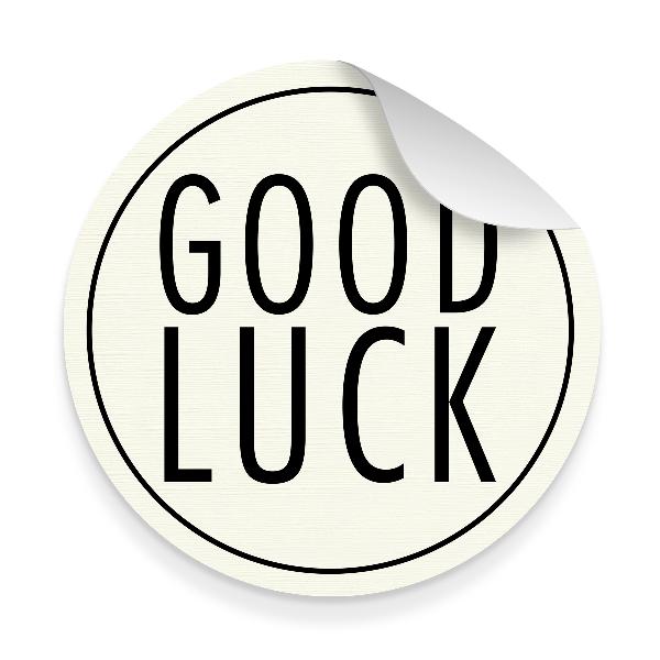 itenga Sticker 10 x Good Luck Strukturpapier Gro� Rund 9...