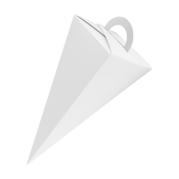 10x itenga Geschenktüte Schultüte mit Griff 14 cm, Weiß