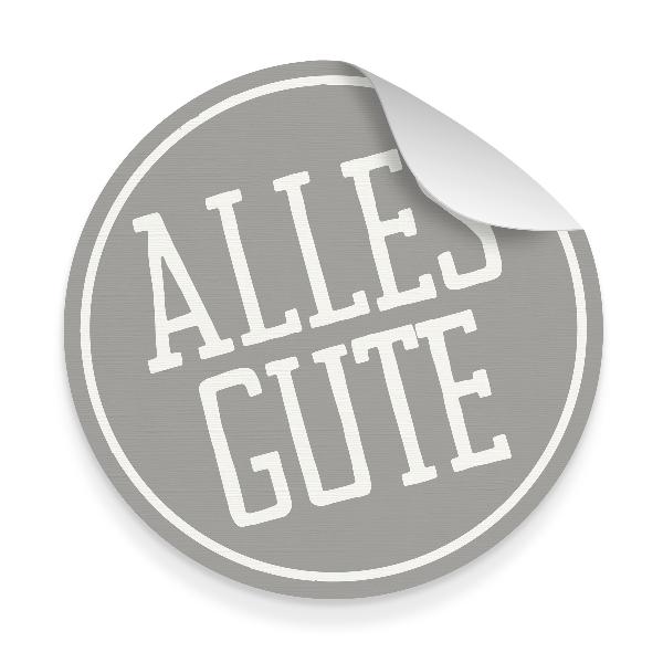 itenga 10x Aufkleber Sticker "Alles Gute" grau wei� 9,5 ...