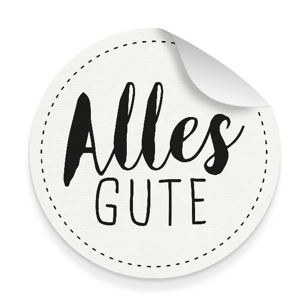 itenga 10x Aufkleber Sticker "Alles Gute" wei� schwarz 9...
