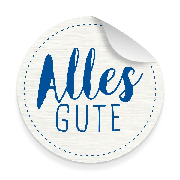 itenga 10x Aufkleber Sticker "Alles Gute" wei� blau 9,5 ...