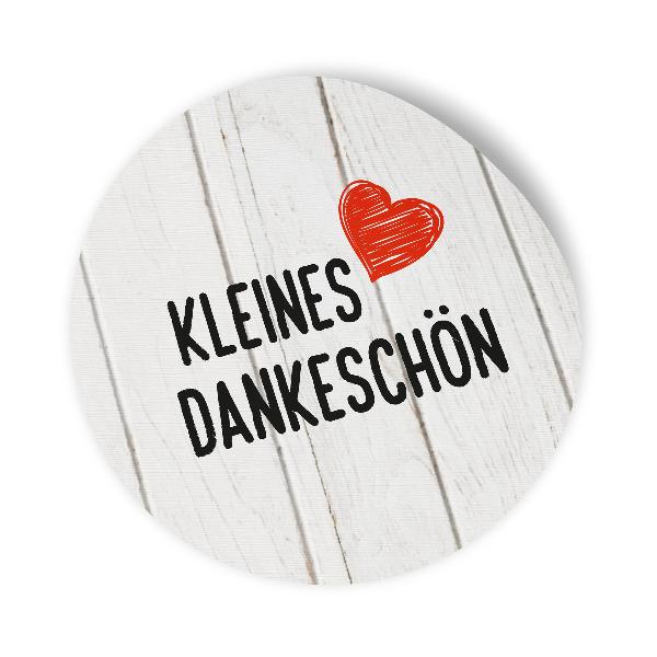 24x Sticker Aufkleber Kleines Dankesch�n Holz, Durchmess...