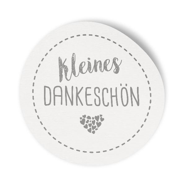 24x Sticker Aufkleber Kleines Dankesch�n Wei�, Durchmess...