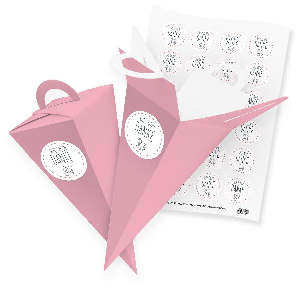 itenga SET V56 24x Geschenkt�te Schult�te 21 cm, Rosa + ...