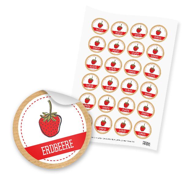 itenga 24x Sticker "Erdbeere" (Motiv 171)