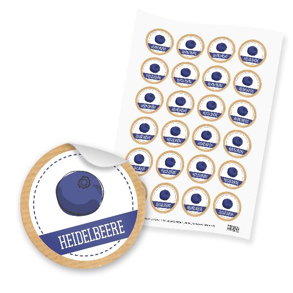 itenga 24x Sticker "Heidelbeere" (Motiv 172)