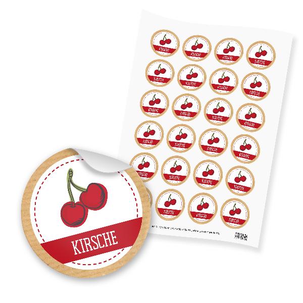 itenga 24x Sticker "Kirsche" (Motiv 175)