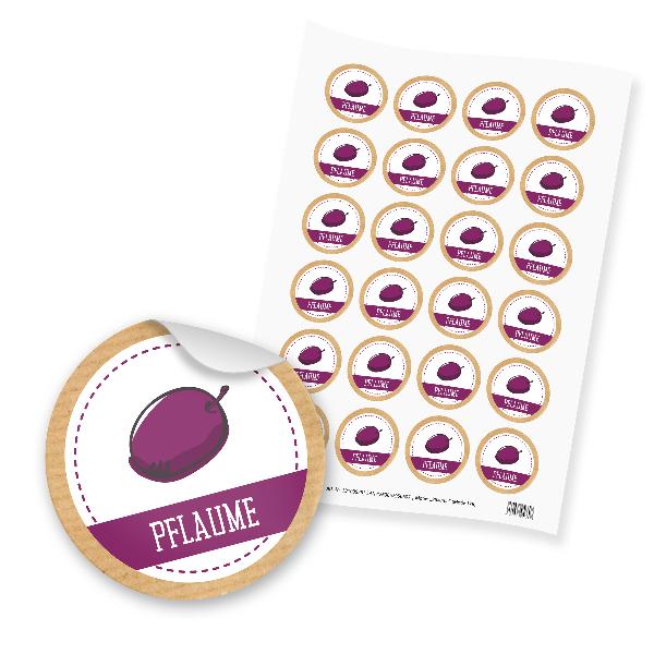 itenga 24x Sticker "Pflaume" (Motiv 176)