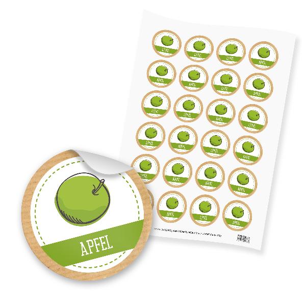 itenga 24x Sticker "Apfel" (Motiv 179)