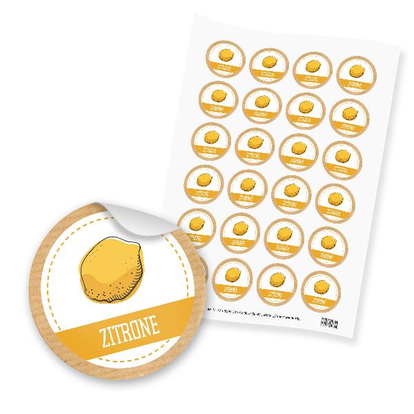 itenga 24x Sticker Zitrone (Motiv 180)