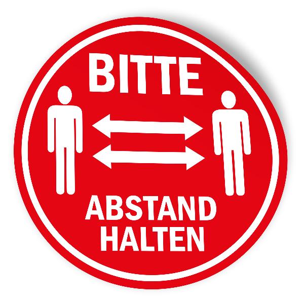 itenga 10x Aufkleber "Bitte Abstand halten" � 15 cm, per...