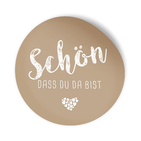 itenga 100x Sticker "Sch�n dass du da bist" latte macchi...
