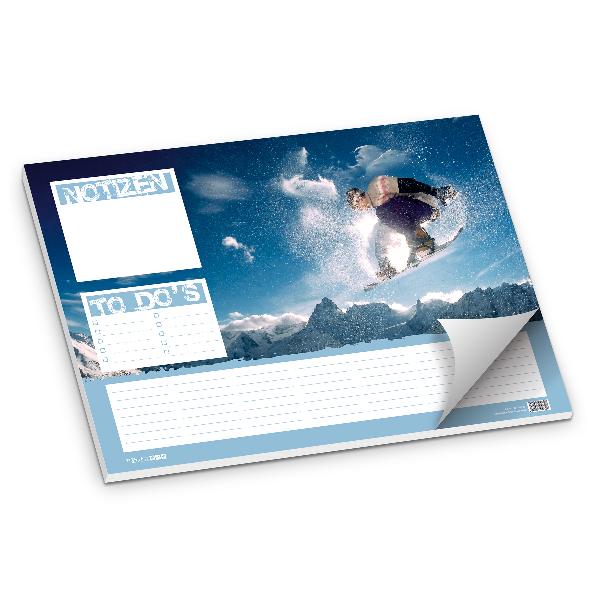 itenga Schreibtischunterlage Snowboard, 50 Blatt Papier,...