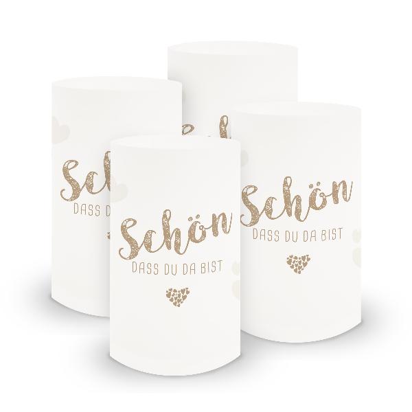 itenga 6x Windlicht klein Sch�n dass du da bist, latte m...