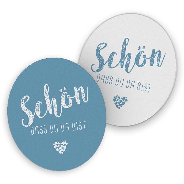 itenga 40x Bierdeckel "Sch�n dass du da bist", nordic bl...