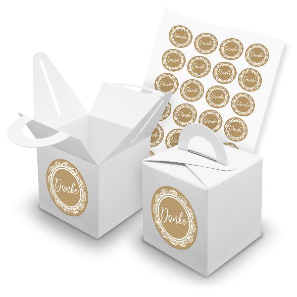 itenga SET 24x W�rfelboxen mit Griff Wei� (V42) + Motivs...