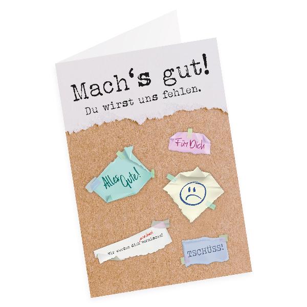 itenga XXL Klappkarte Abschied "Mach's gut!" Arbeit Koll...