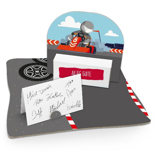 itenga Geldgeschenkverpackung Kartfahrer (Motiv 99) mit ...