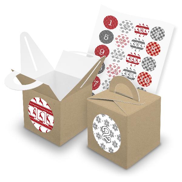 itenga SET V43 Adventskalender W�rfelbox mit Griff Braun...