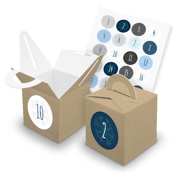 itenga SET V43 Adventskalender W�rfelbox mit Griff Braun...
