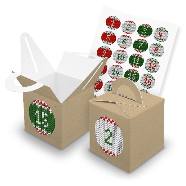 itenga SET V43 Adventskalender W�rfelbox mit Griff Braun...