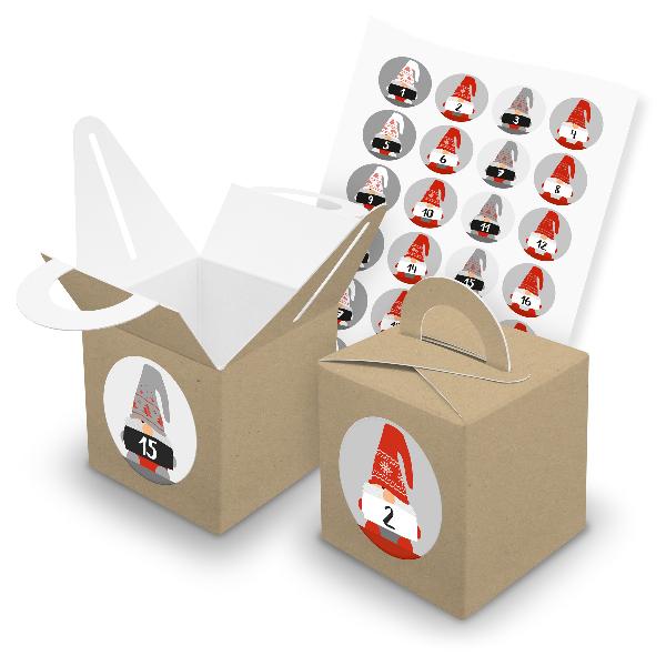 itenga SET V43 Adventskalender W�rfelbox mit Griff Braun...