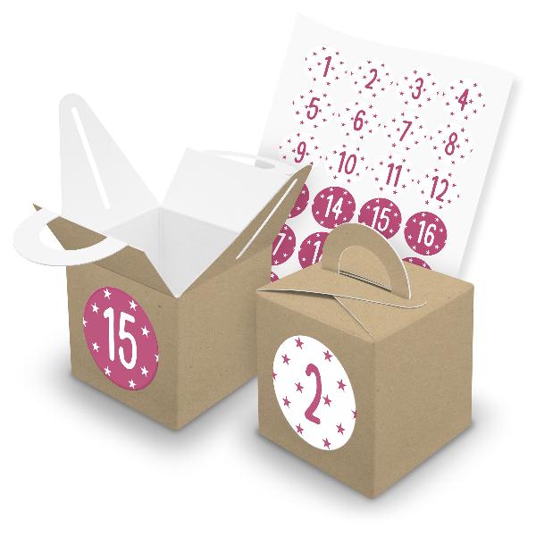 itenga SET V43 Adventskalender W�rfelbox mit Griff Braun...