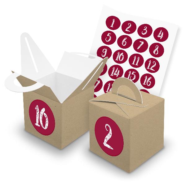 itenga SET V43 Adventskalender W�rfelbox mit Griff Braun...
