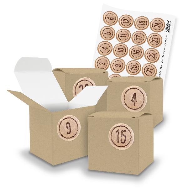 itenga SET V70 Adventskalender W�rfelbox klein, Braun + ...