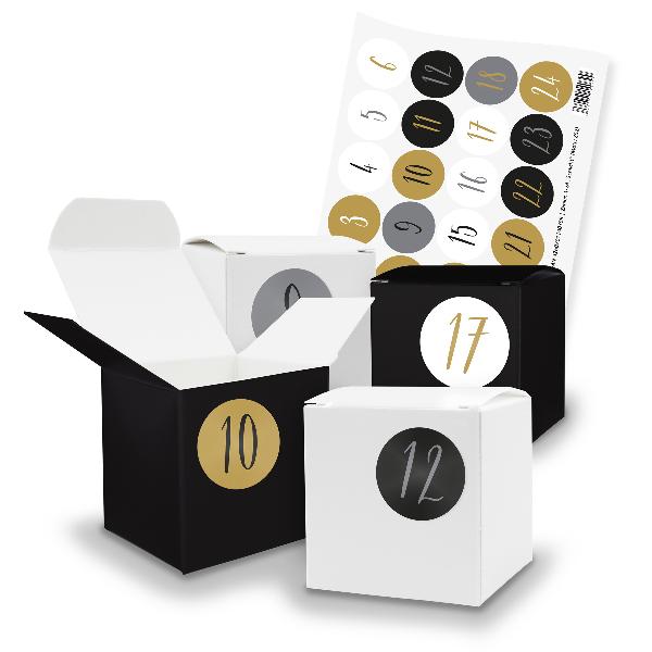 itenga SET V17 Adventskalender W�rfelbox klein, Schwarz ...